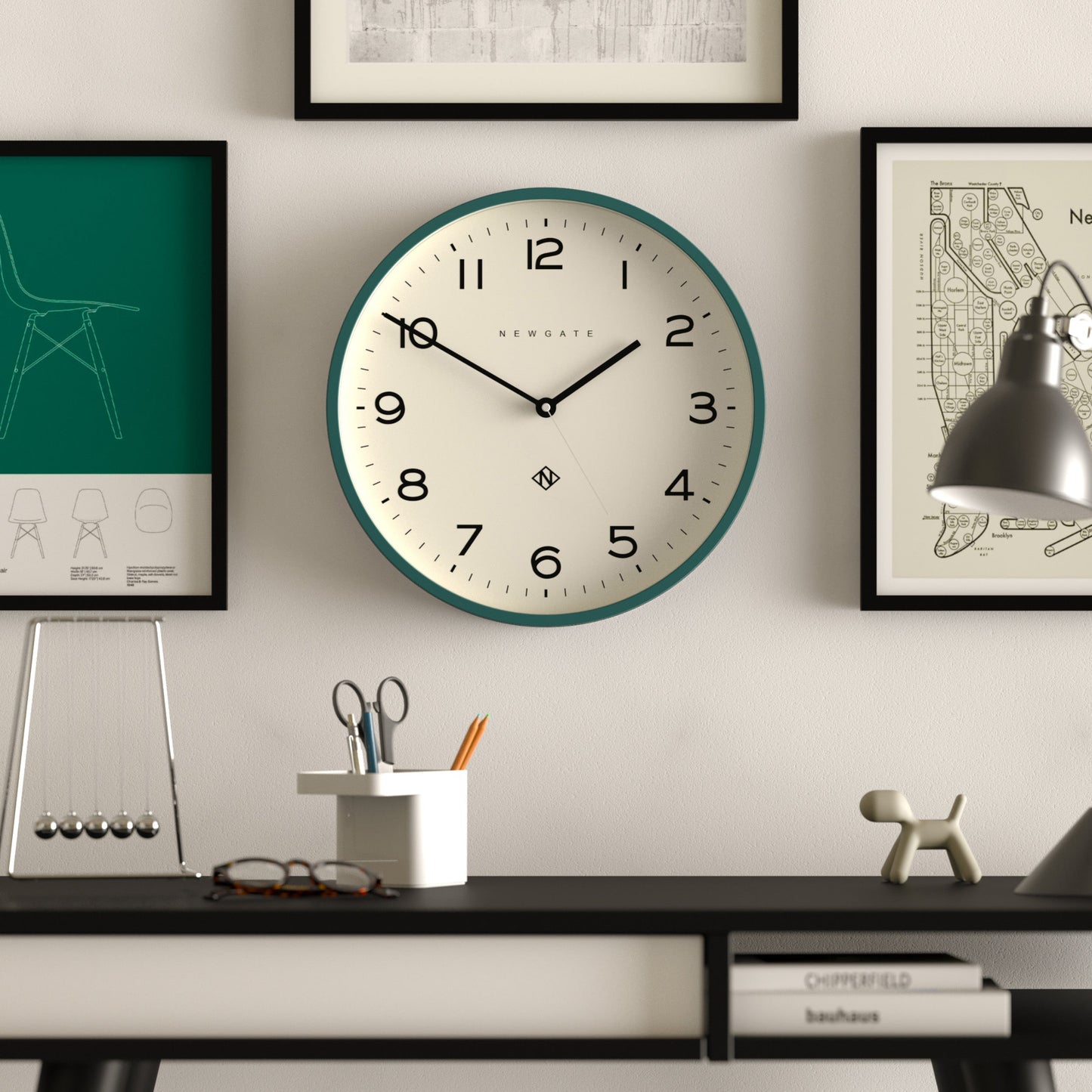 Newgate Number Three Echo Wall Clock Green