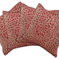 Pack of 4 Flower Marone Petal Design Square Cushion Covers Maroon