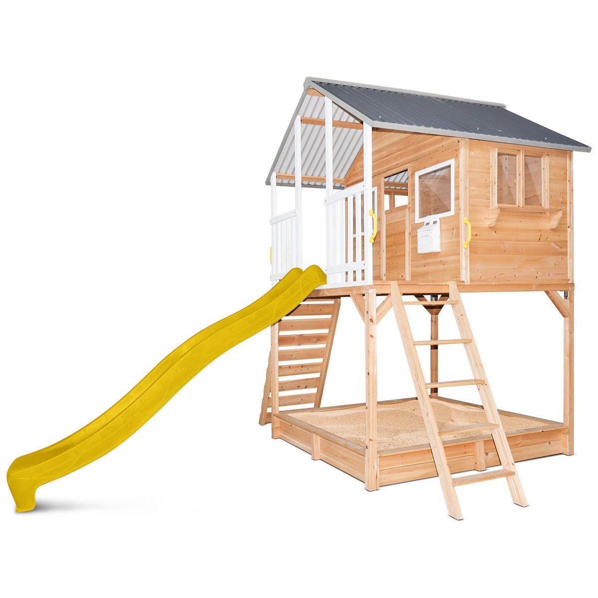 Lifespan Kids Winchester Cubby House with Elevation Platform and Yellow Slide