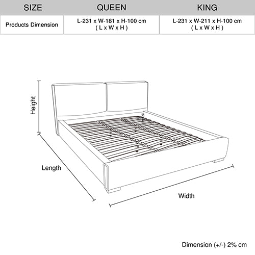 Louis 4pc King Bedroom Suite MDF With PU Leather Wooden Legs