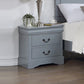 4 Pieces Bedroom Suite in Solid Wood & MDF King Size Grey Colour Bed, Bedside Table & Tallboy