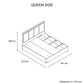 Queen Bed Frame Fabric Upholstery MDF in Cement Colour