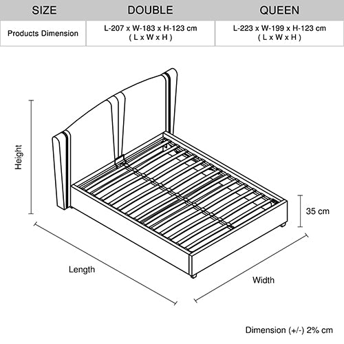 Roman Bed Frame Queen Size Black Velvet Fabric with Gas Lift plywood metal structure