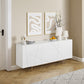 Buffet Sideboard Colour Ceramic Top MDF in Glossy White Gold Colour