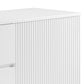 Buffet Ceramic Table Top MDF Cabinet Storage Stainless Steel In White