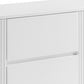 Buffet Ceramic Table Top MDF Cabinet Storage Stainless Steel In White