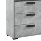 Tallboy with 5 Storage Drawers MDF Combination of Black & Cement Colour