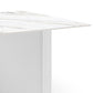 Dining Table Sintered Stone Top MDF Table Base High Glossy White