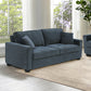 2 Seater Sofa Set Polyester Fabric Charcoal Multilayer Two Pillows Individual Pocket Spring