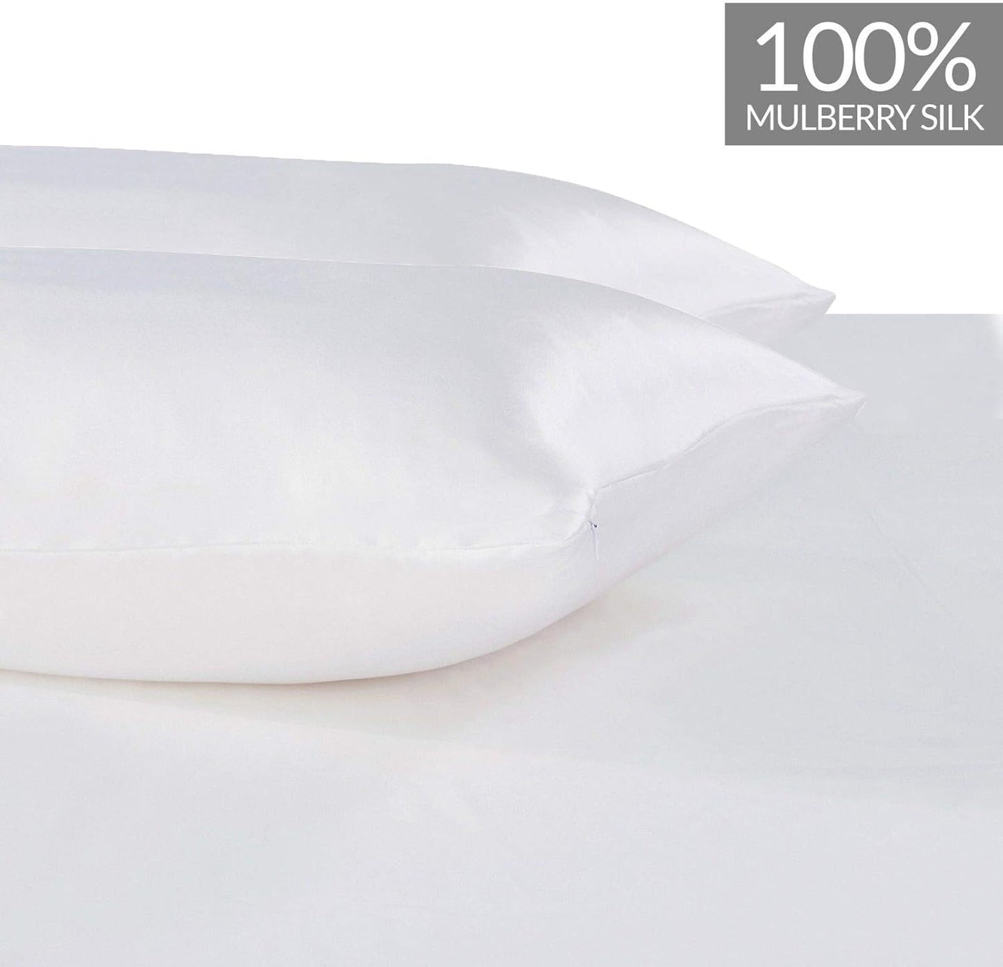 Gioia Casa Luxury Pillowcase 2 Pack - 100% Pure Mulberry Silk on Both Sides - White