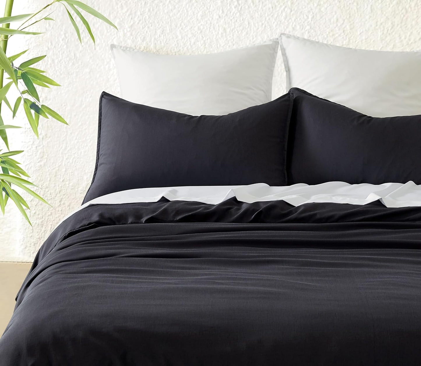 Bamboo Microfibre Quilt Cover Set - Charcoal - Single