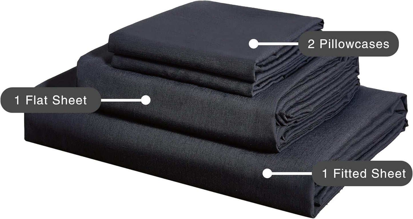 Bamboo Microfibre Sheet Set - Charcoal - Single