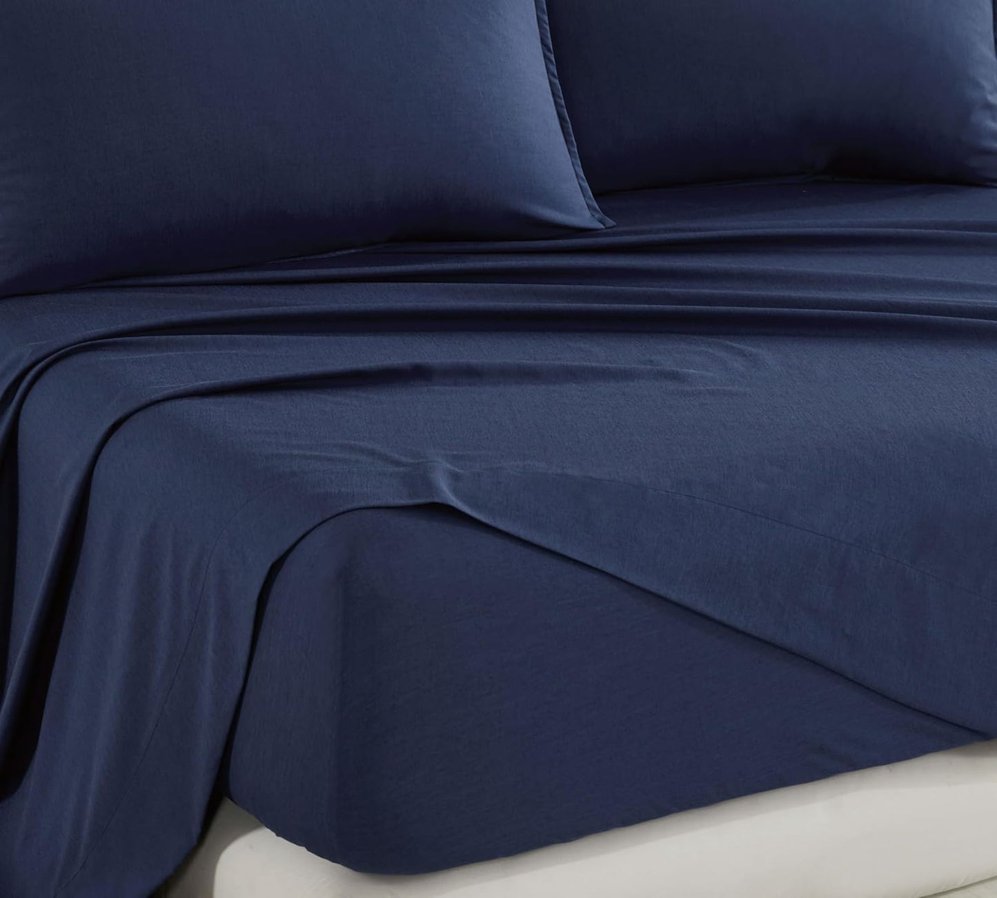 Bamboo Microfibre Sheet Set - Navy - Single