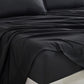 CleverPolly Vintage Washed Microfibre Sheet Set with 1 Pillowcase - Black - Single