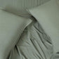 CleverPolly Vintage Washed Microfibre Sheet Set with 1 Pillowcase - Khaki Green - Single