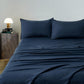 CleverPolly Vintage Washed Microfibre Sheet Set with 1 Pillowcase - Navy - Single