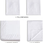 CleverPolly Vintage Washed Microfibre Sheet Set with 1 Pillowcase - White - Single