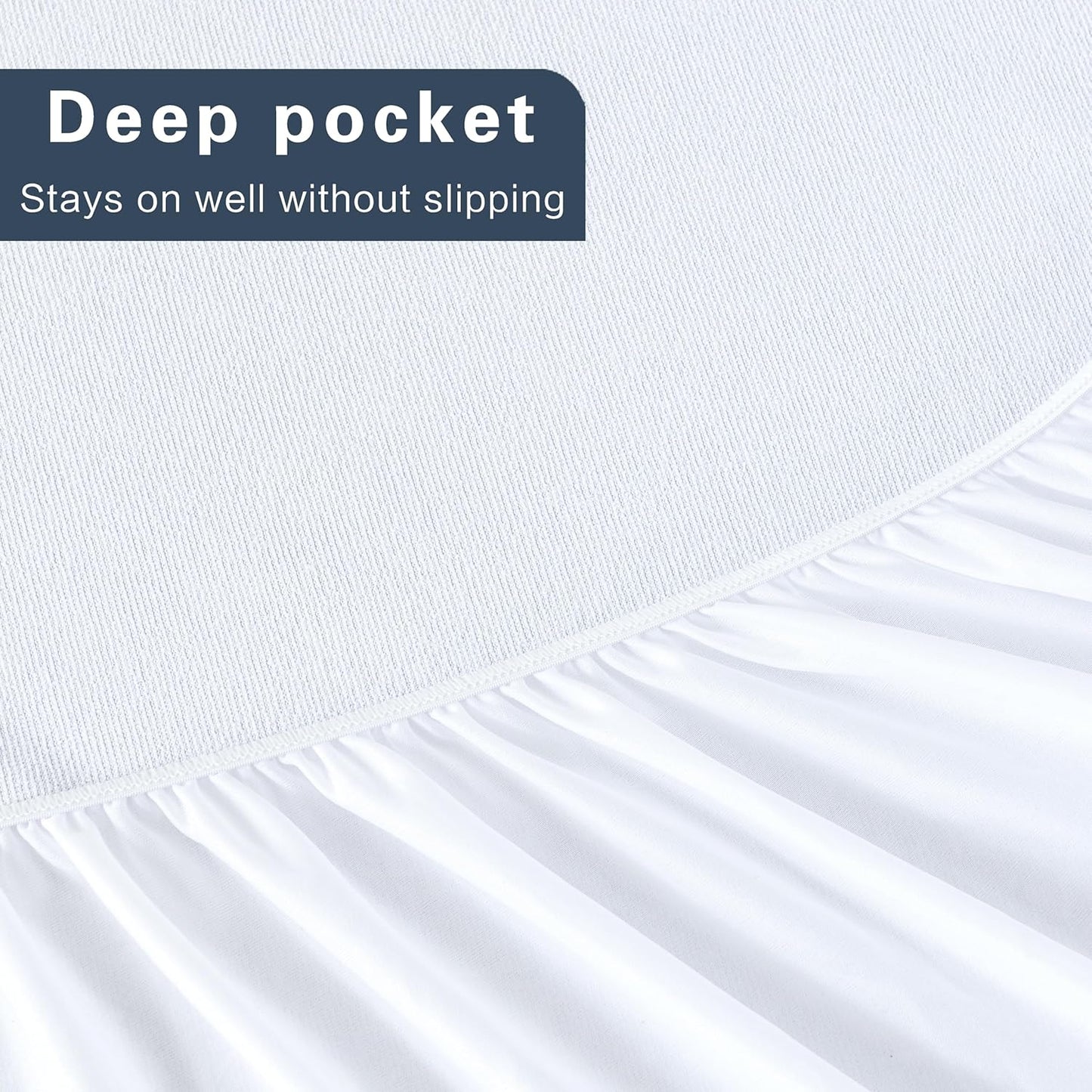 CleverPolly Luxurious Microfibre Terry Toweling Mattress Protector - Double