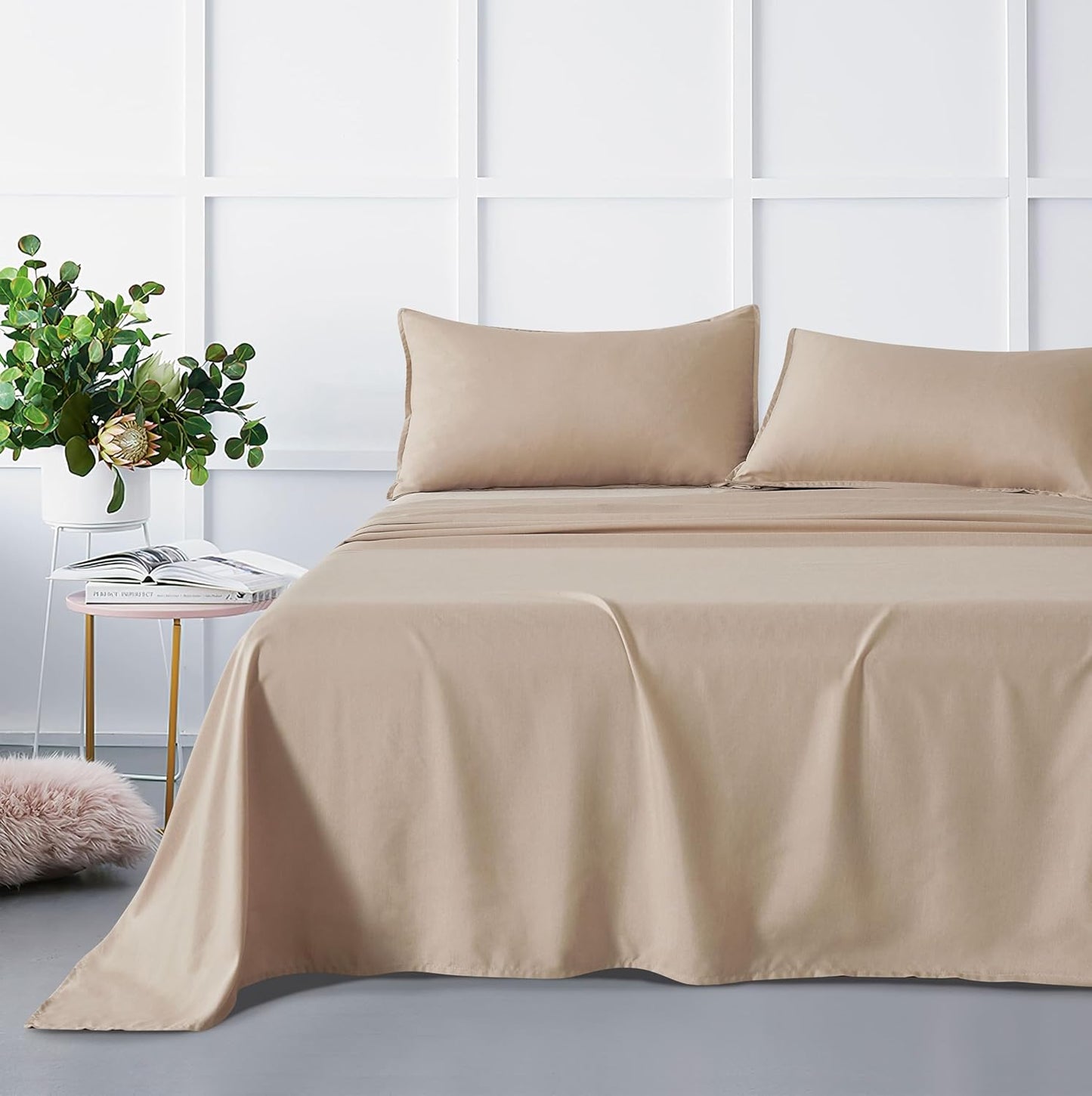 Bamboo Microfibre Sheet Set - Linen - Double