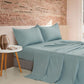 CleverPolly Vintage Washed Microfibre Sheet Set with 2 Pillowcases - Seafoam - Double