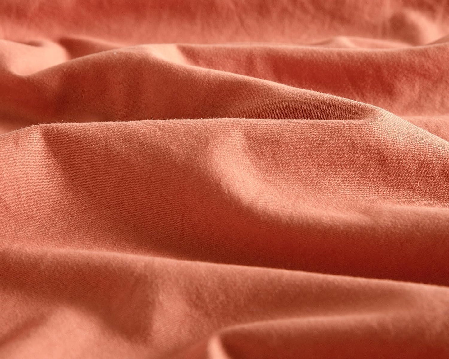 CleverPolly Vintage Washed Microfibre Sheet Set with 2 Pillowcases - Terracotta - Double