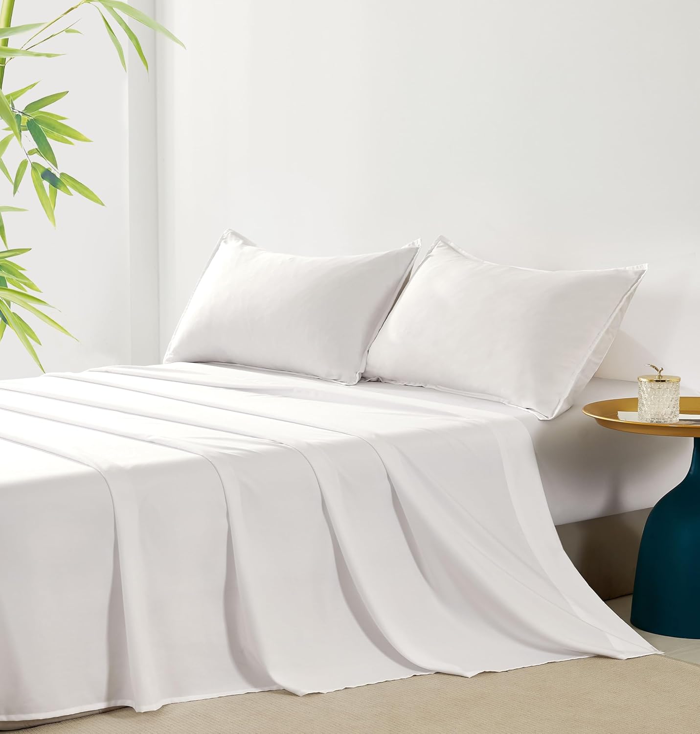 Bamboo Microfibre Sheet Set - White - Queen