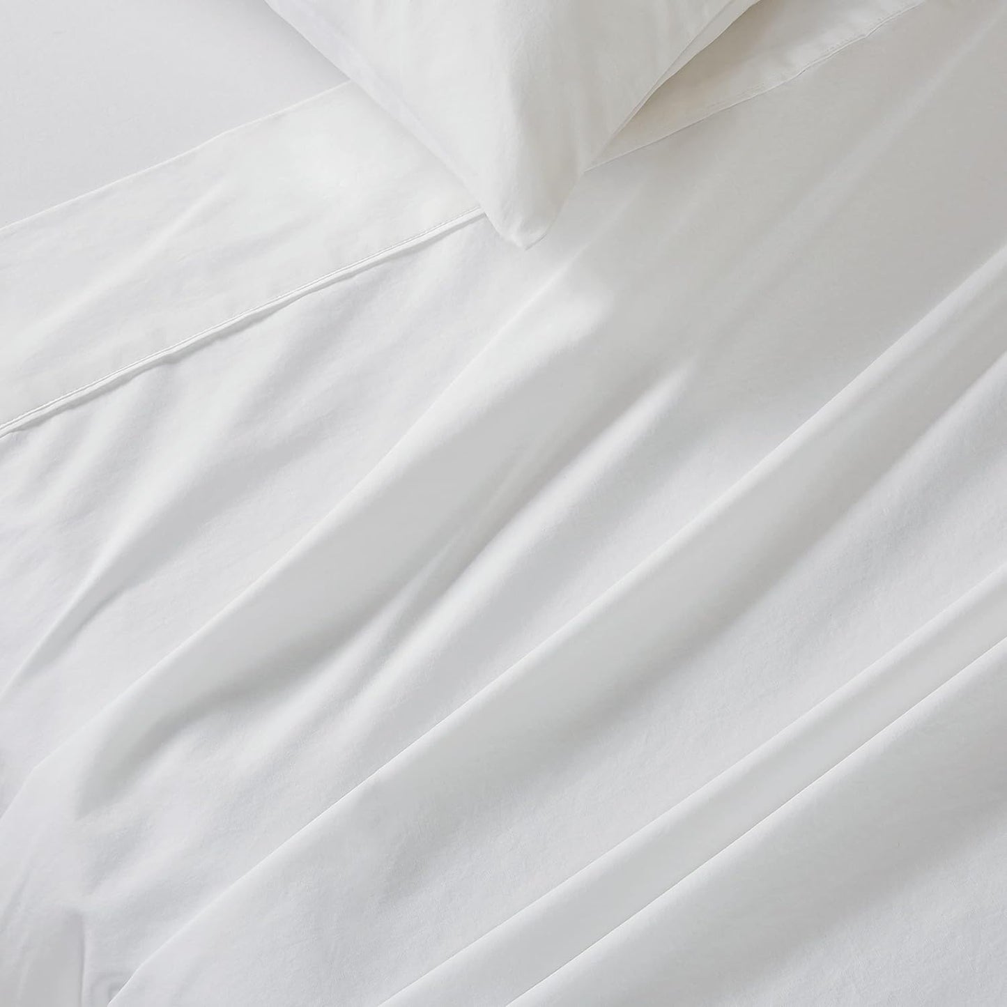 Gioia Casa Vintage Washed 100% Cotton Sheet Set with 2 Pillowcases - White - King Size