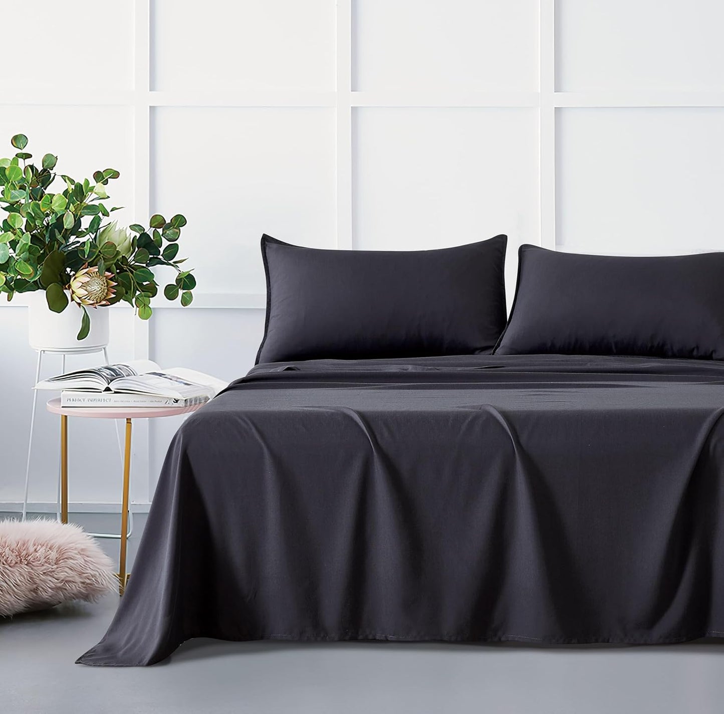 Bamboo Microfibre Sheet Set - Charcoal - King