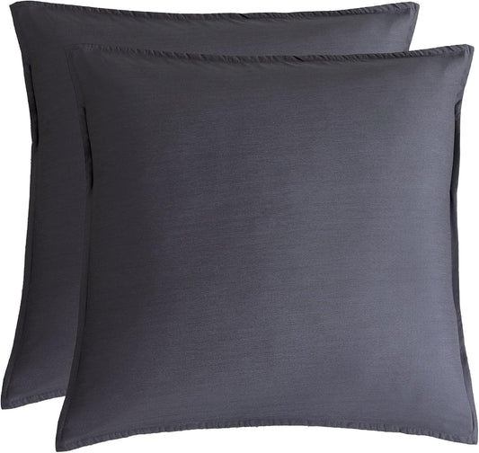 Bamboo Microfibre European Pillowcase x2 (one pair) - Charcoal