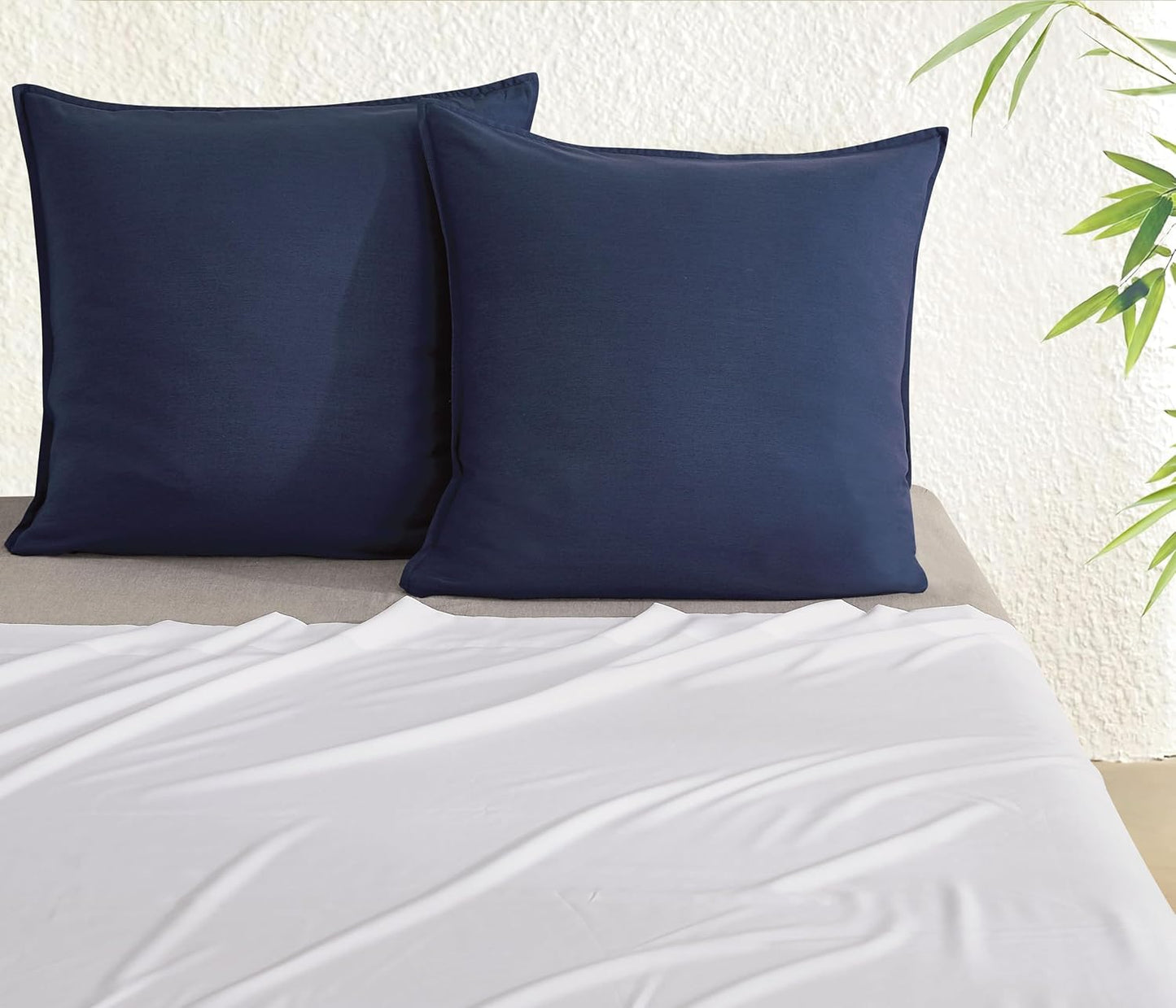 Bamboo Microfibre European Pillowcase x2 (one pair) - Navy