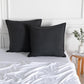 CleverPolly Vintage Washed Microfibre European Pillowcases - Set of 2 Luxurious European Pillow Covers - Black