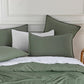 CleverPolly Vintage Washed Microfibre European Pillowcases - Set of 2 Luxurious European Pillow Covers - Khaki Green