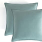 CleverPolly Vintage Washed Microfibre European Pillowcases - Set of 2 Luxurious European Pillow Covers - Seafoam