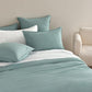 CleverPolly Vintage Washed Microfibre European Pillowcases - Set of 2 Luxurious European Pillow Covers - Seafoam