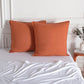 CleverPolly Vintage Washed Microfibre European Pillowcases - Set of 2 Luxurious European Pillow Covers - Terracotta