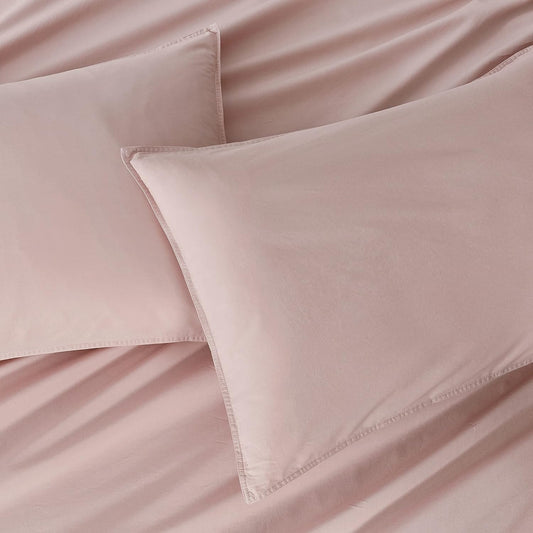 Gioia Casa Vintage Washed 100% Cotton Standard Pillowcase - Luxurious Standard Pillow Cover - Pink - 2 Pcs