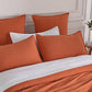 CleverPolly Vintage Washed Microfibre Standard Pillowcases - Set of 2 Luxurious Standard Pillow Covers - Terracotta