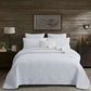 100% Cotton Coverlet Set Damask White King