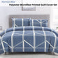 Artex Harold Blue Quilt Cover Set Geometric Pattern Reversible Printed Microfiber Polyester Double