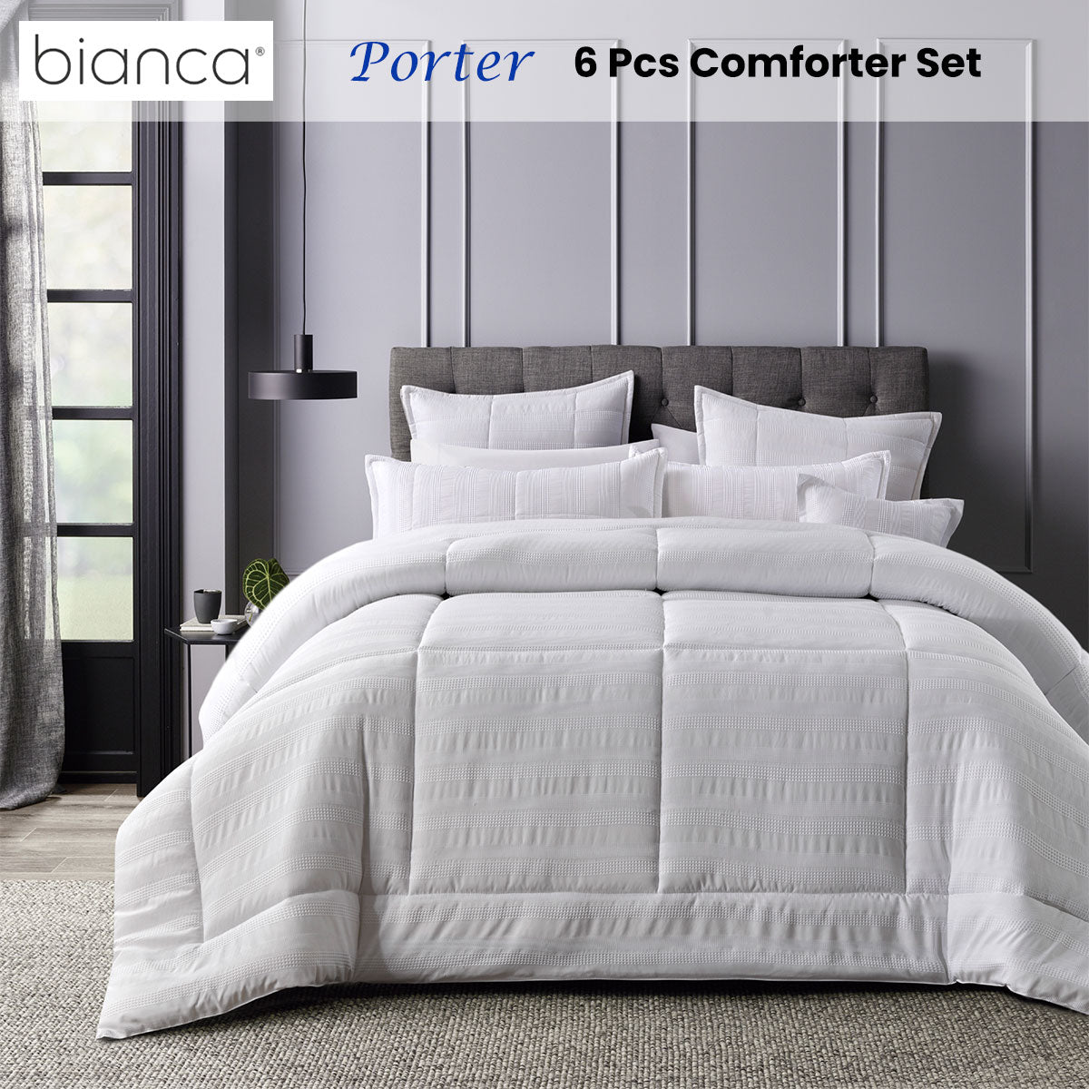 Bianca Porter White Comforter Set Queen/King