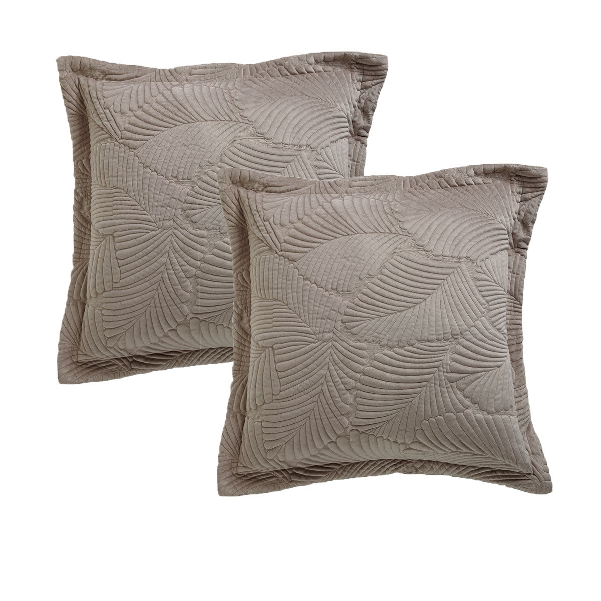 Bianca Pair of Kairo Taupe European Pillowcases