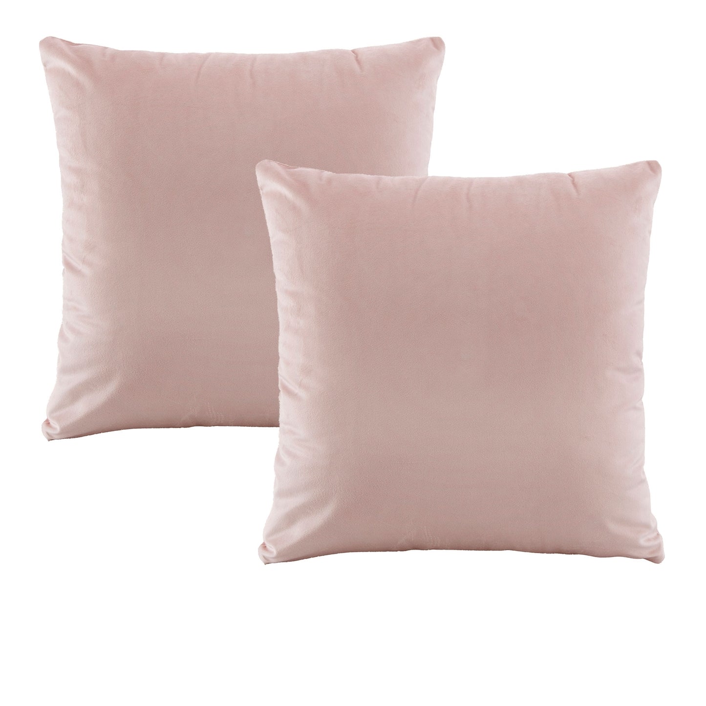 Bianca Pair of Vivid Coordinates Velvet Blush European Pillowcases 65 x 65 cm