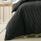 Bianca Acacia Charcoal Vintage Washed Cotton Quilt Cover Set King