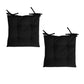 Set of 2 Outdoor Polyester Solid Chair Pads 40 x 40cm Black