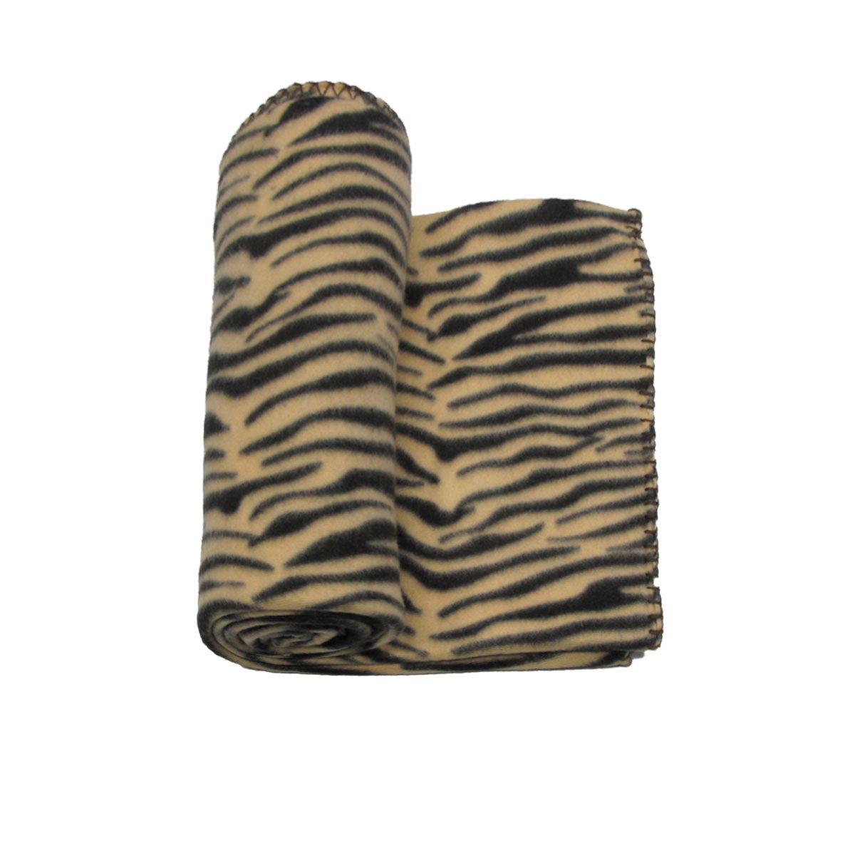 Safari Animal Print Polar Fleece Throw Rug 127 x 152 cm Tiger