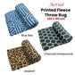 Aerial Printed Fleece Throw Rug 130 x 150 cm Brown Leopard