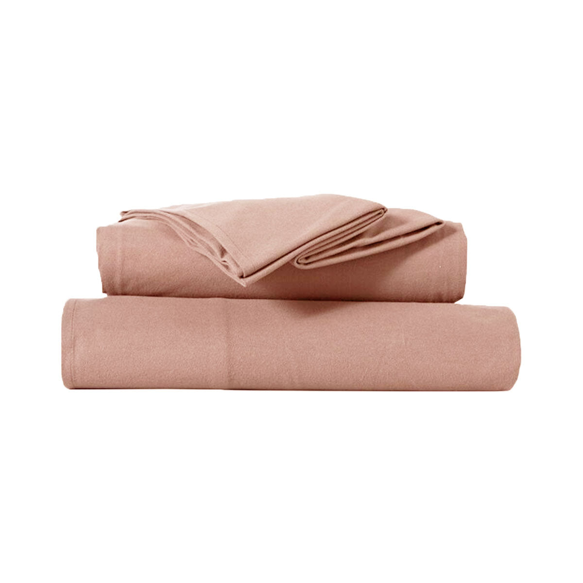 Kingtex Ultra-Soft Micro Flannel Sheet Set 40 cm Wall Rose Pink Double