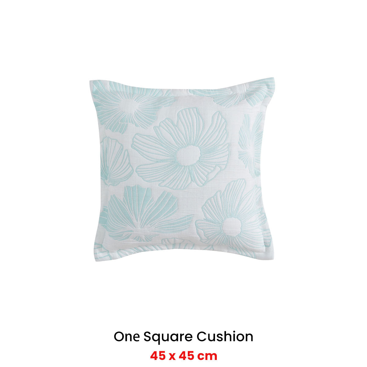 Platinum Collection Poppi Aqua Square Filled Cushion 45 x 45cm