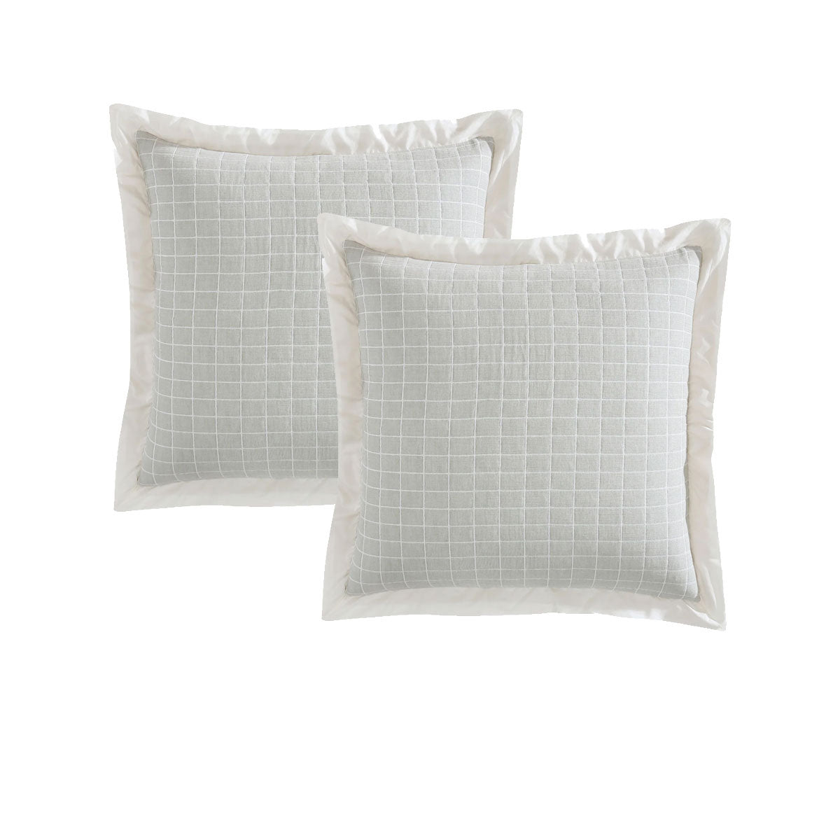 Private Collection Pair of Kingston Moss 100% Cotton Yarn Dyed Jacquard European Pillowcases 65 x 65cm