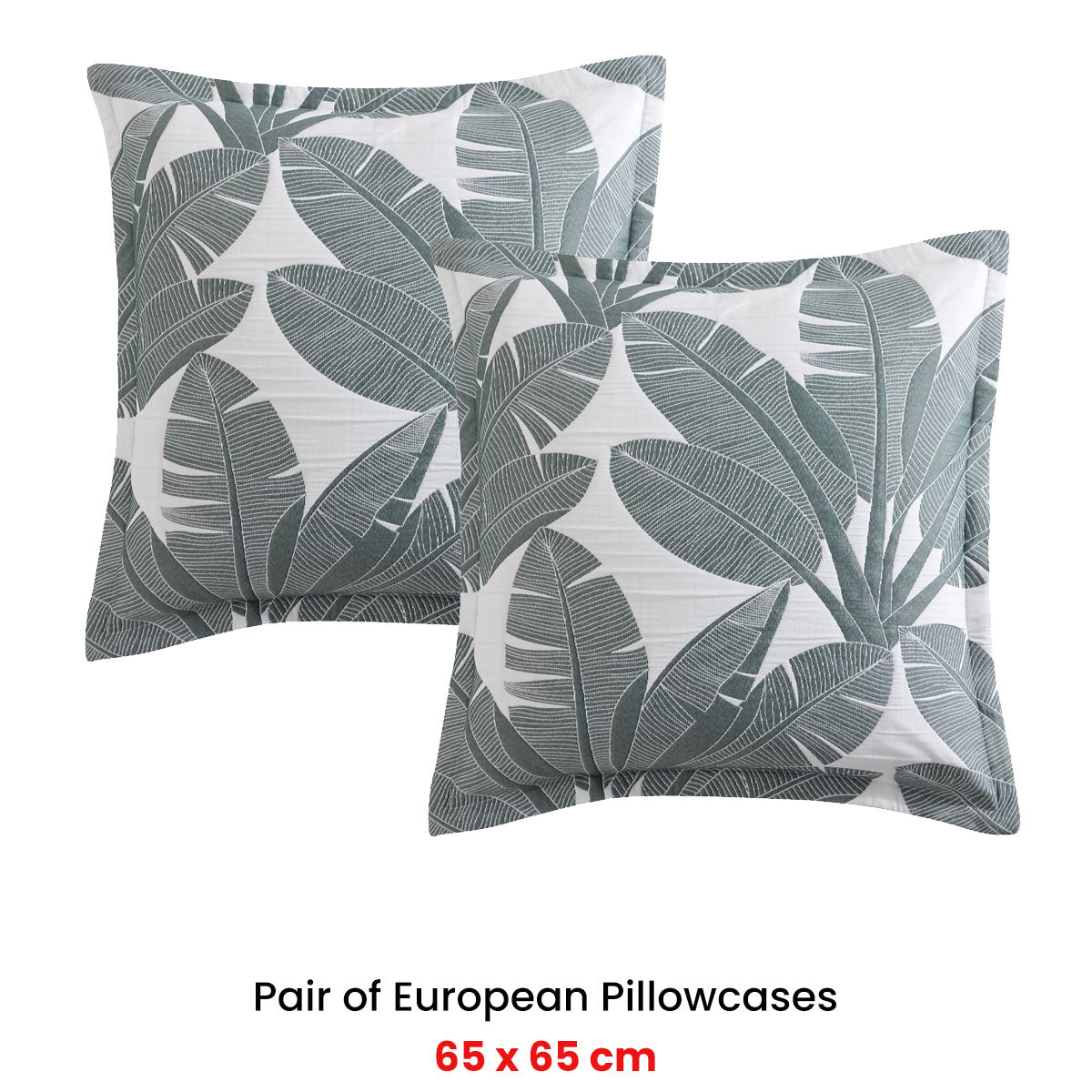 Platinum Collection Pair of Lagos Olive European Pillowcases 65 x 65cm